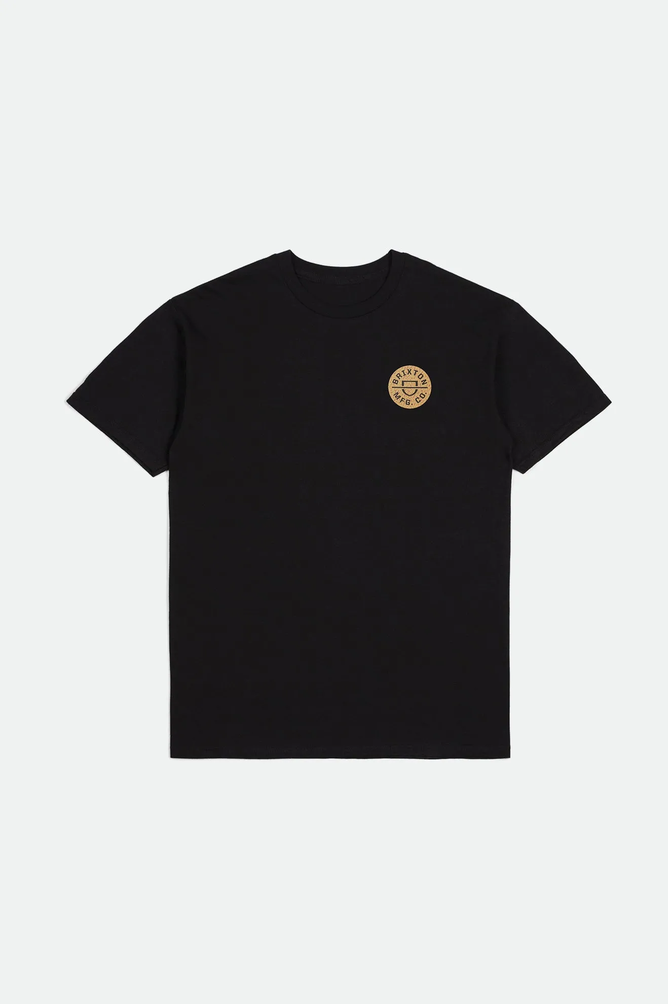 Crest II S/S Standard Tee - Black/Abstract Gold sold by Brixton