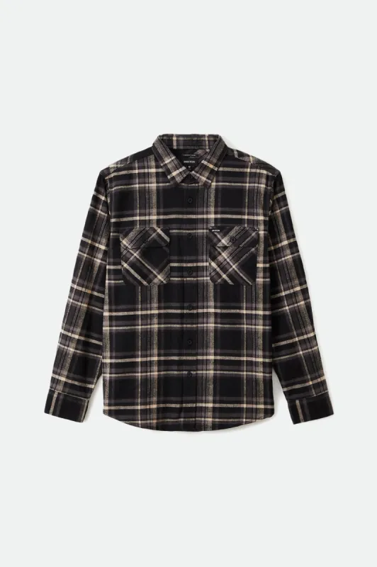 Bowery Stretch L/S Crossover Flannel - Black/Charcoal Ii sold by Brixton
