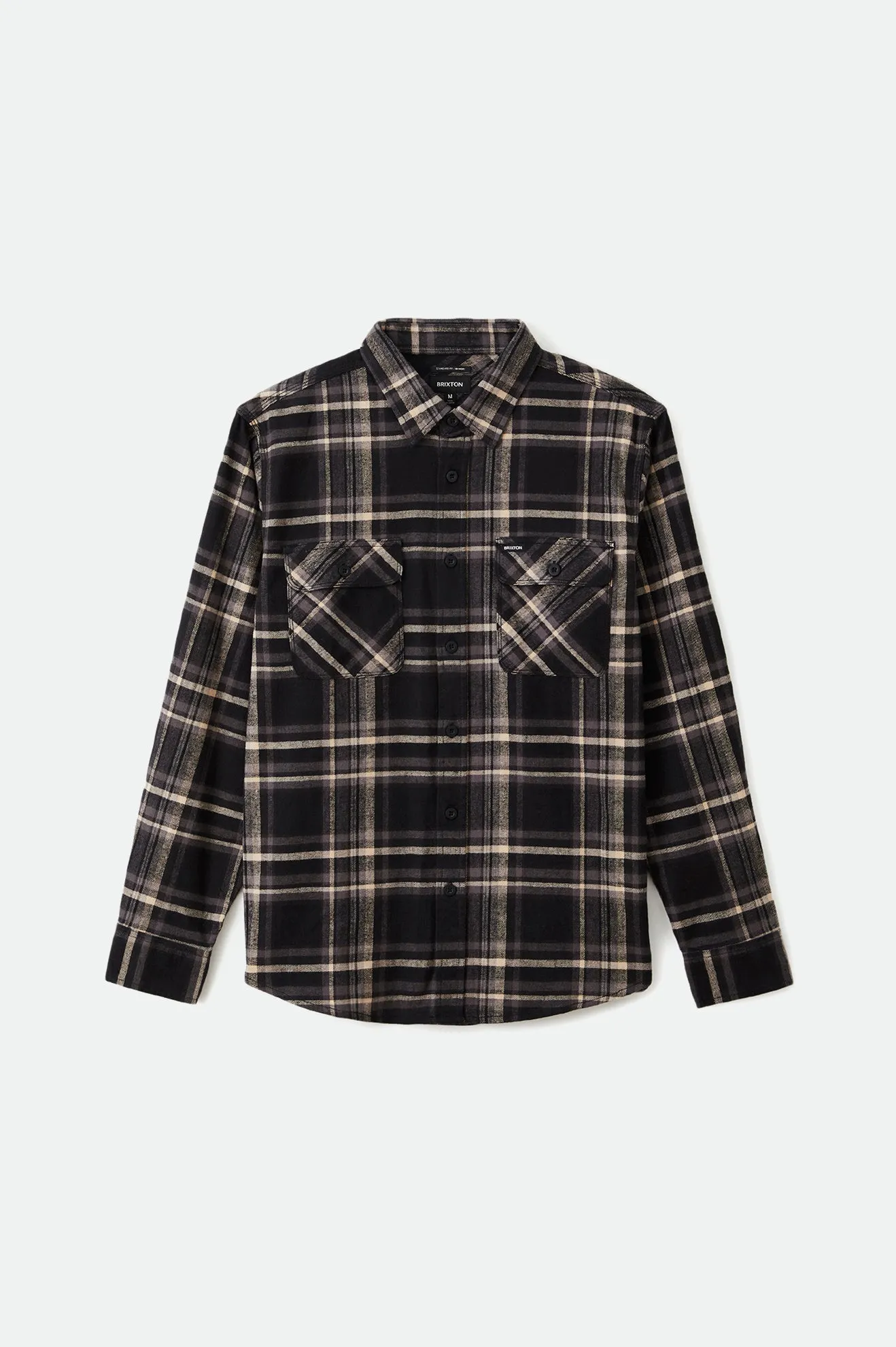 Bowery Stretch L/S Crossover Flannel - Black/Charcoal Ii sold by Brixton