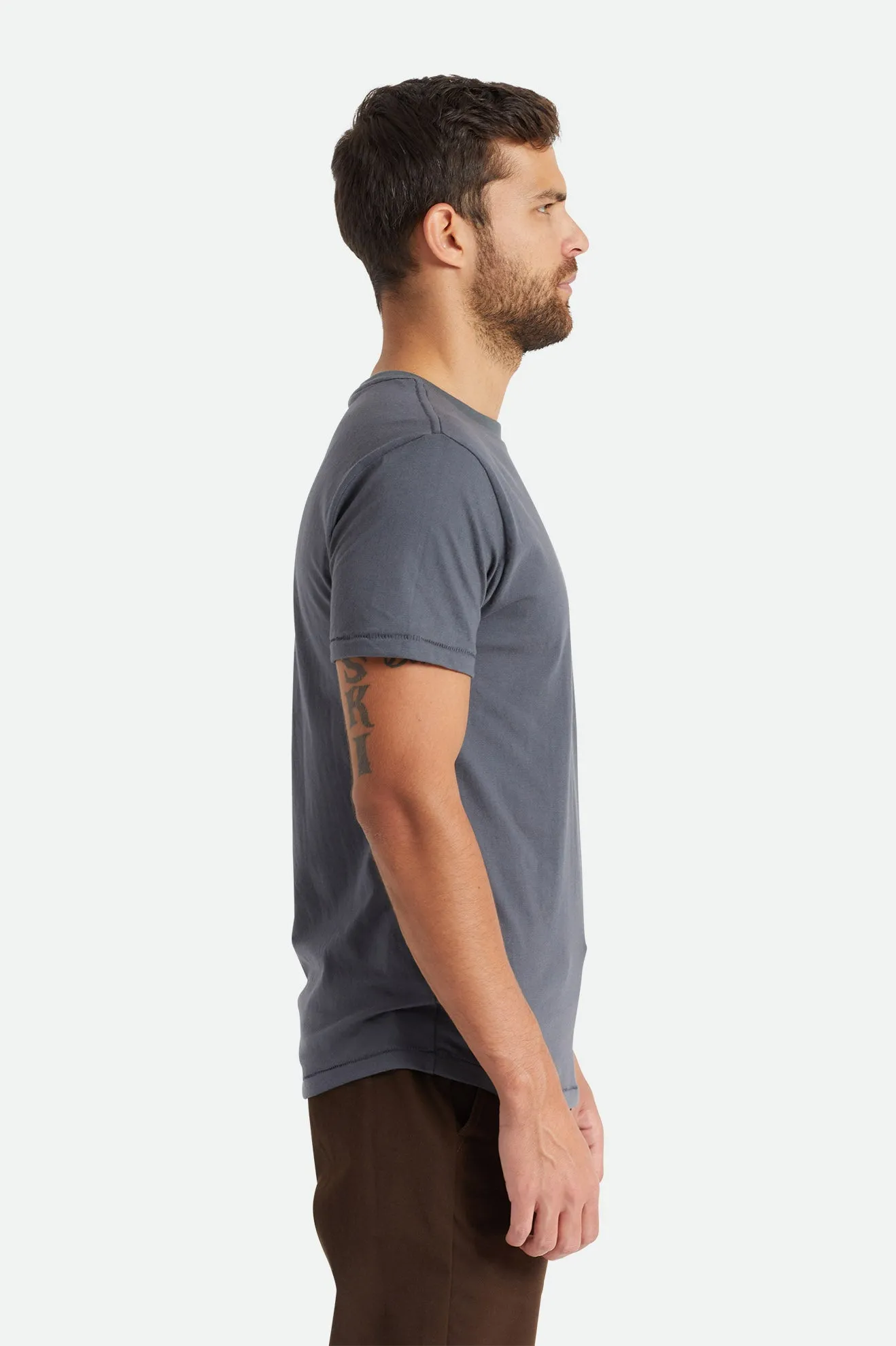 Premium Cotton S/S Tailored Tee - Pebble sold by Brixton product image thumbnail 4