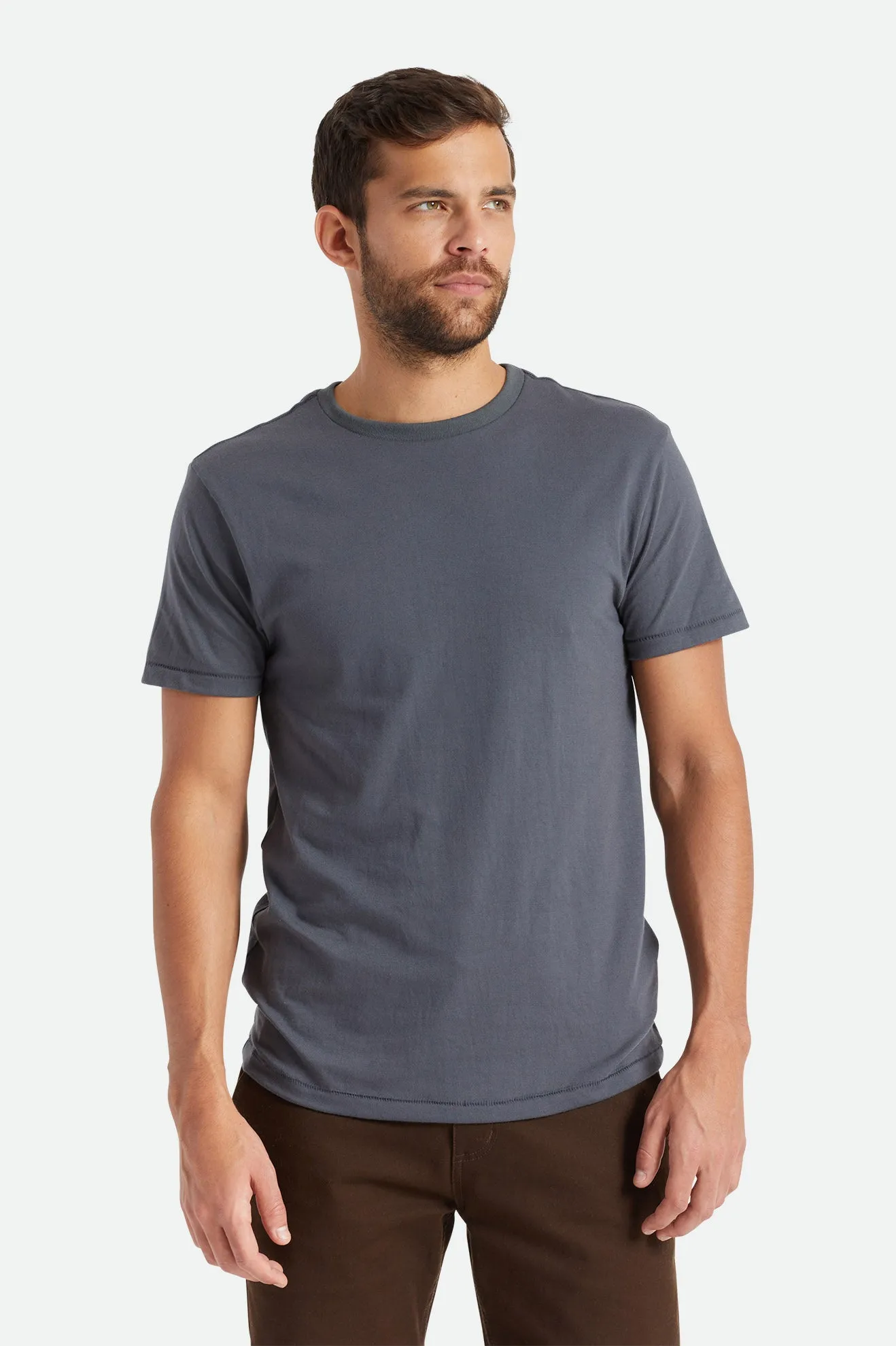 Premium Cotton S/S Tailored Tee - Pebble sold by Brixton product image thumbnail 2