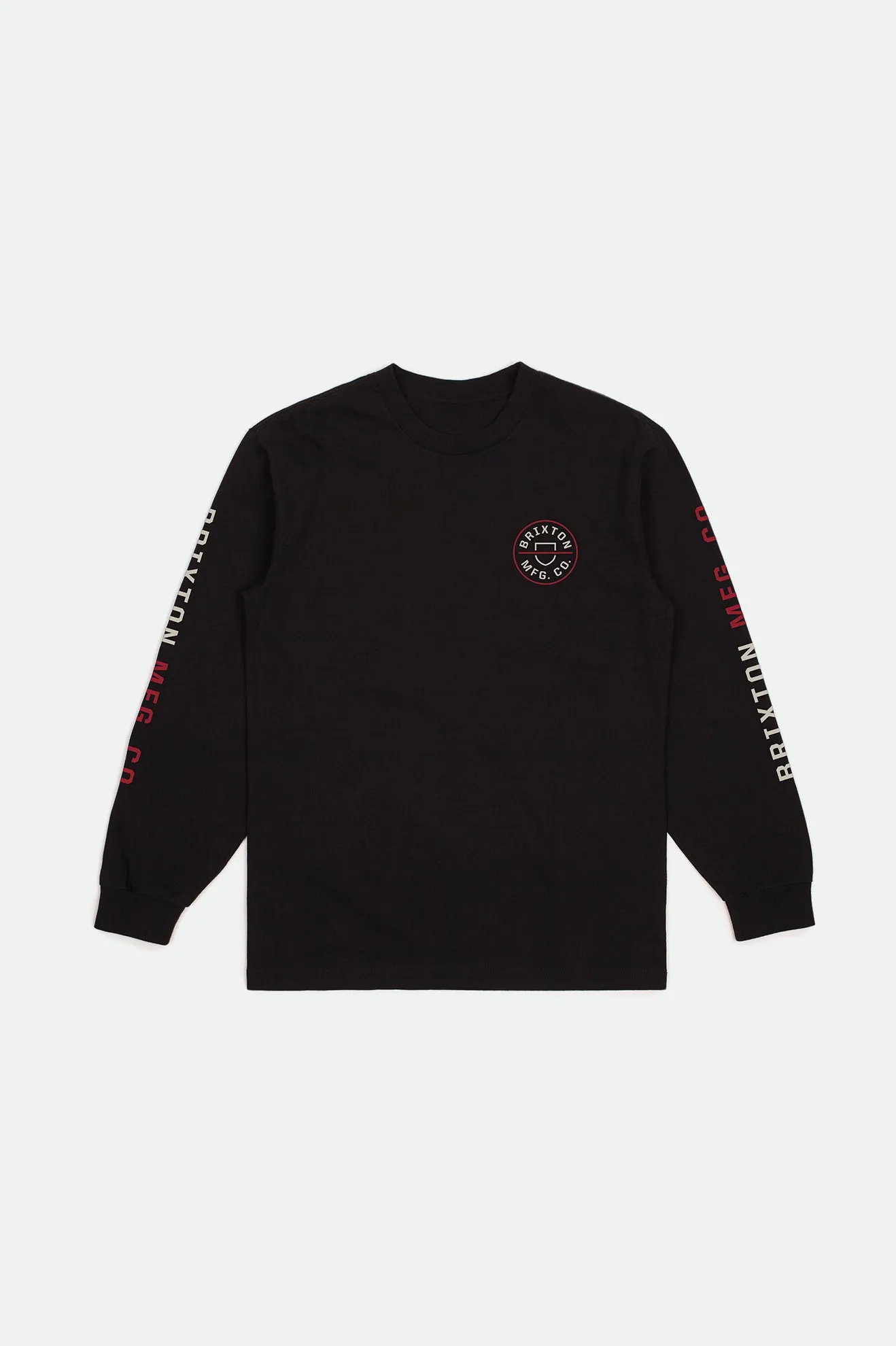 Crest L/S Standard Tee - Black/Cream sold by Brixton