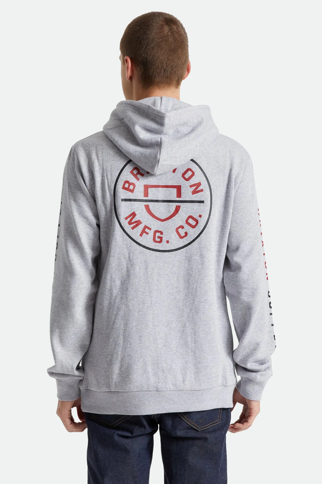Crest Hood - Heather Grey/Red sold by Brixton product image thumbnail 5