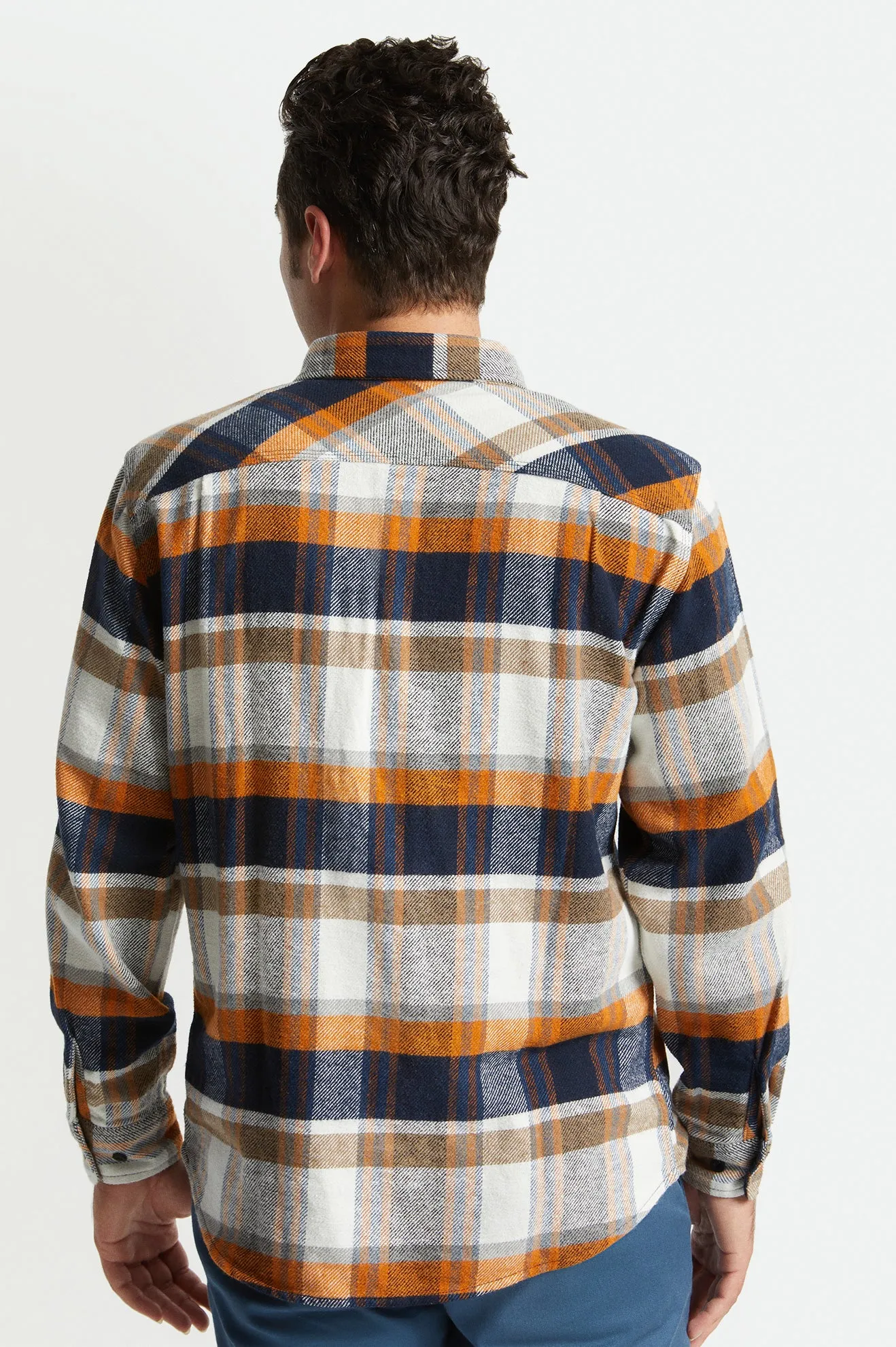 Bowery L/S Flannel - Joe Blue/Off White sold by Brixton product image thumbnail 4