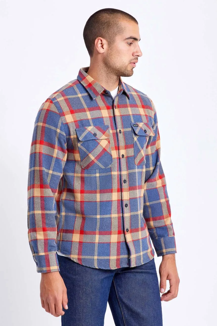 Bowery L/S Flannel - Blue/Red sold by Brixton product image thumbnail 4