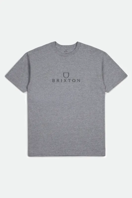 Alpha Thread S/S Standard Tee - Heather Grey sold by Brixton