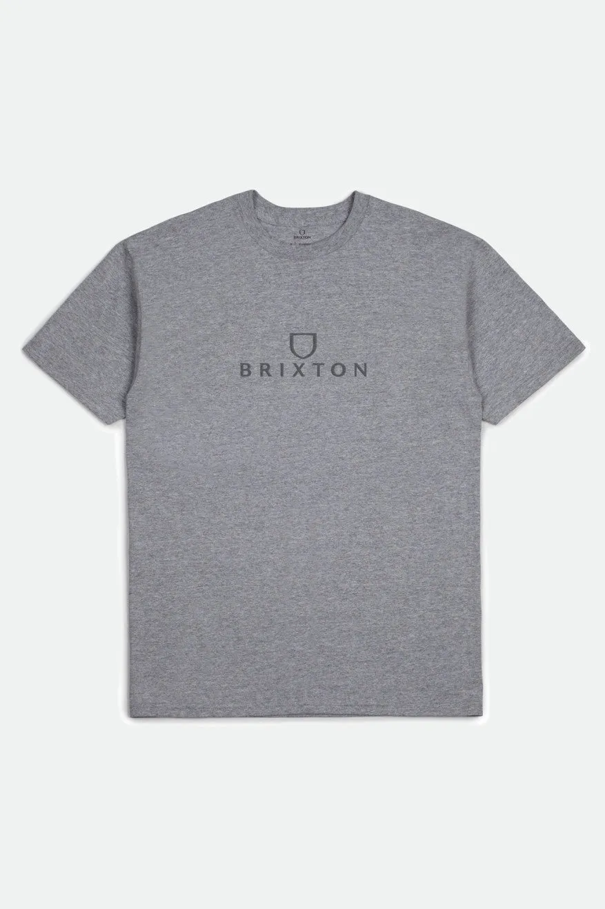 Alpha Thread S/S Standard Tee - Heather Grey sold by Brixton