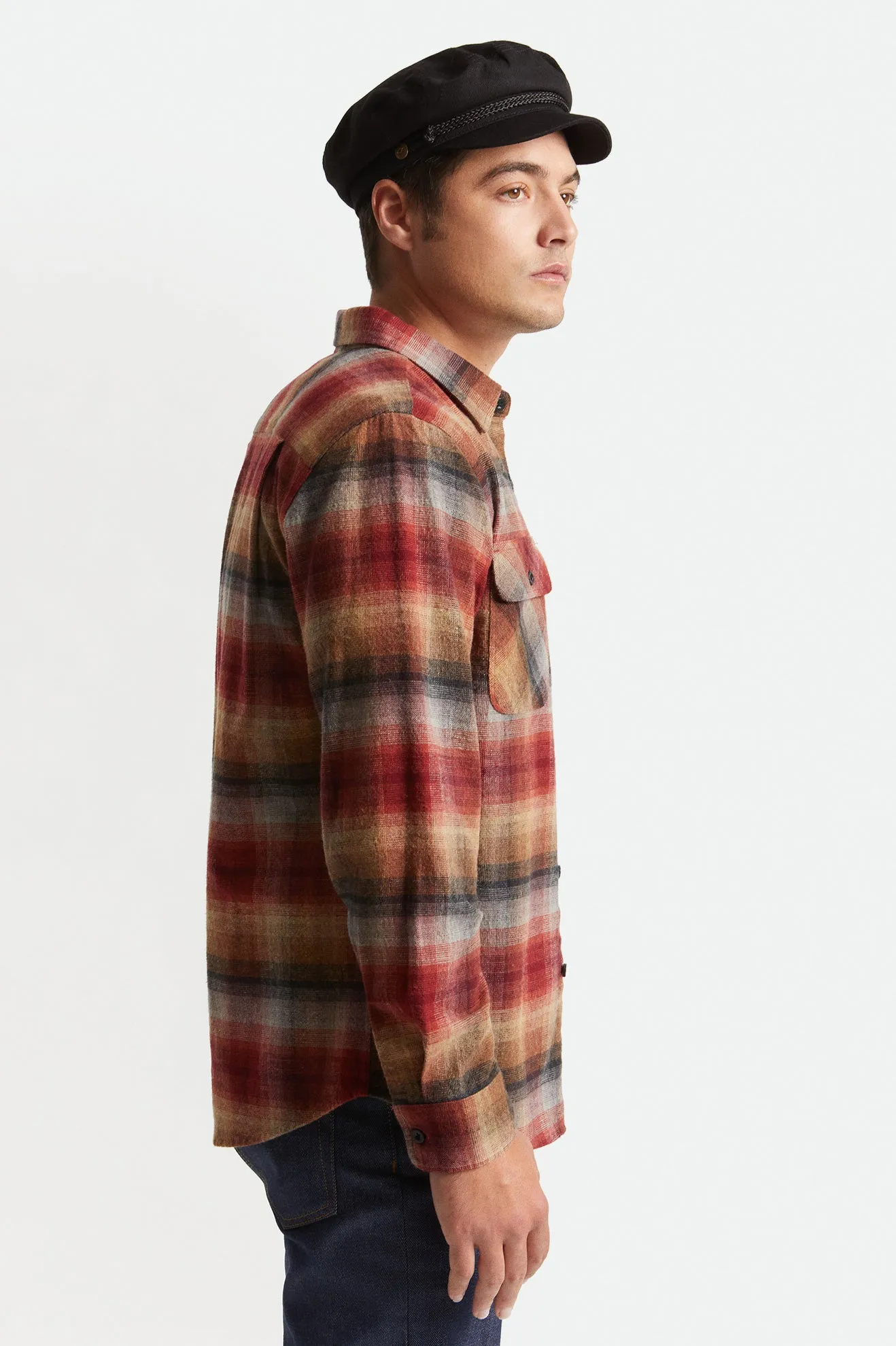 Bowery L/S Flannel - Dark Brick sold by Brixton product image thumbnail 4