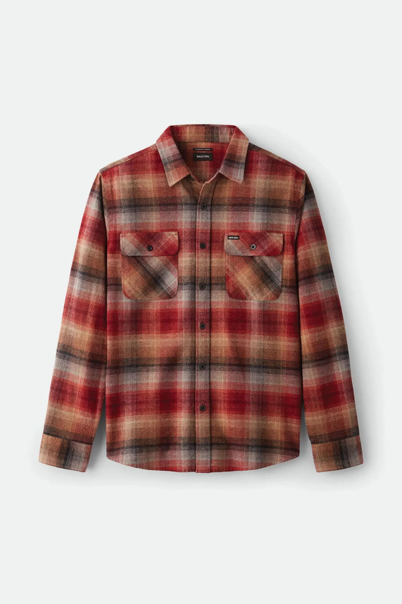 Bowery L/S Flannel - Dark Brick sold by Brixton
