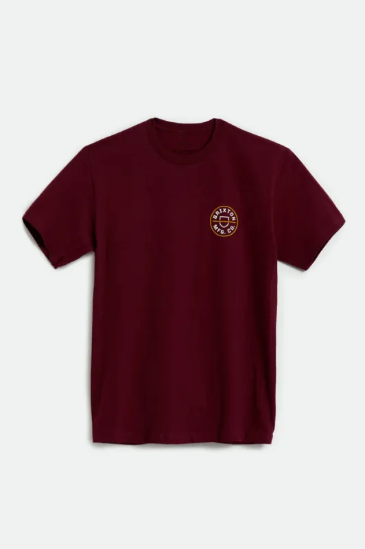 Crest II S/S Standard Tee - Cowhide sold by Brixton