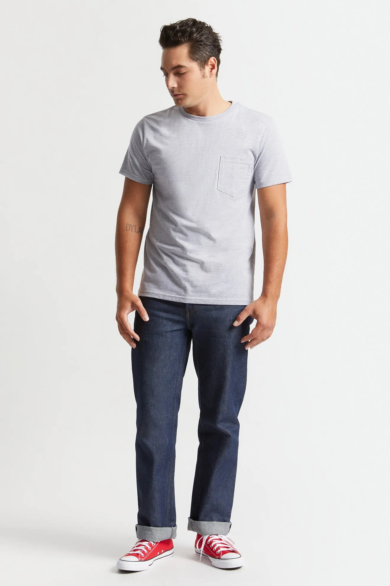 Premium Cotton S/S Pocket Tee - Heather Grey sold by Brixton product image thumbnail 3