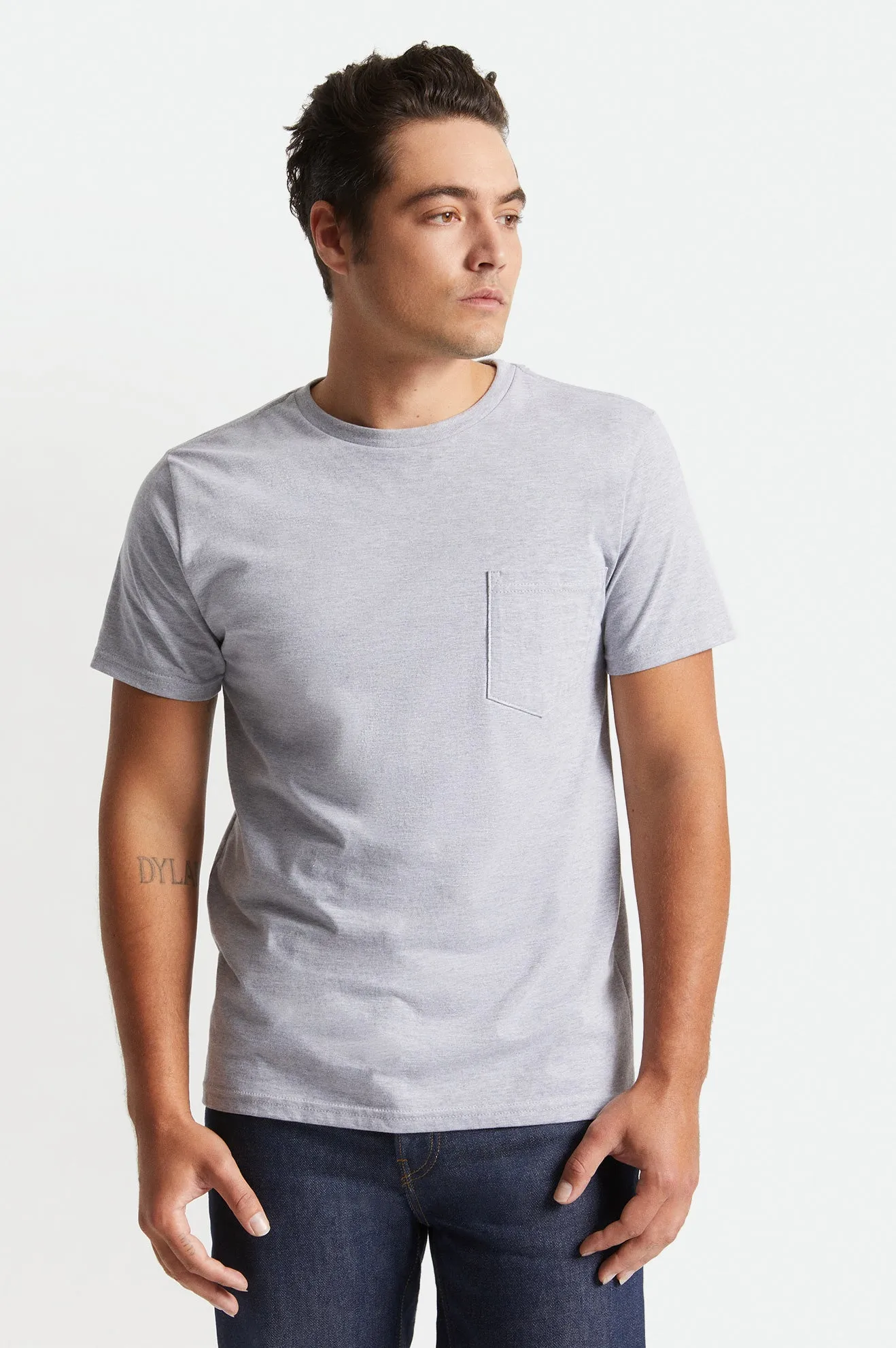 Premium Cotton S/S Pocket Tee - Heather Grey sold by Brixton product image thumbnail 2
