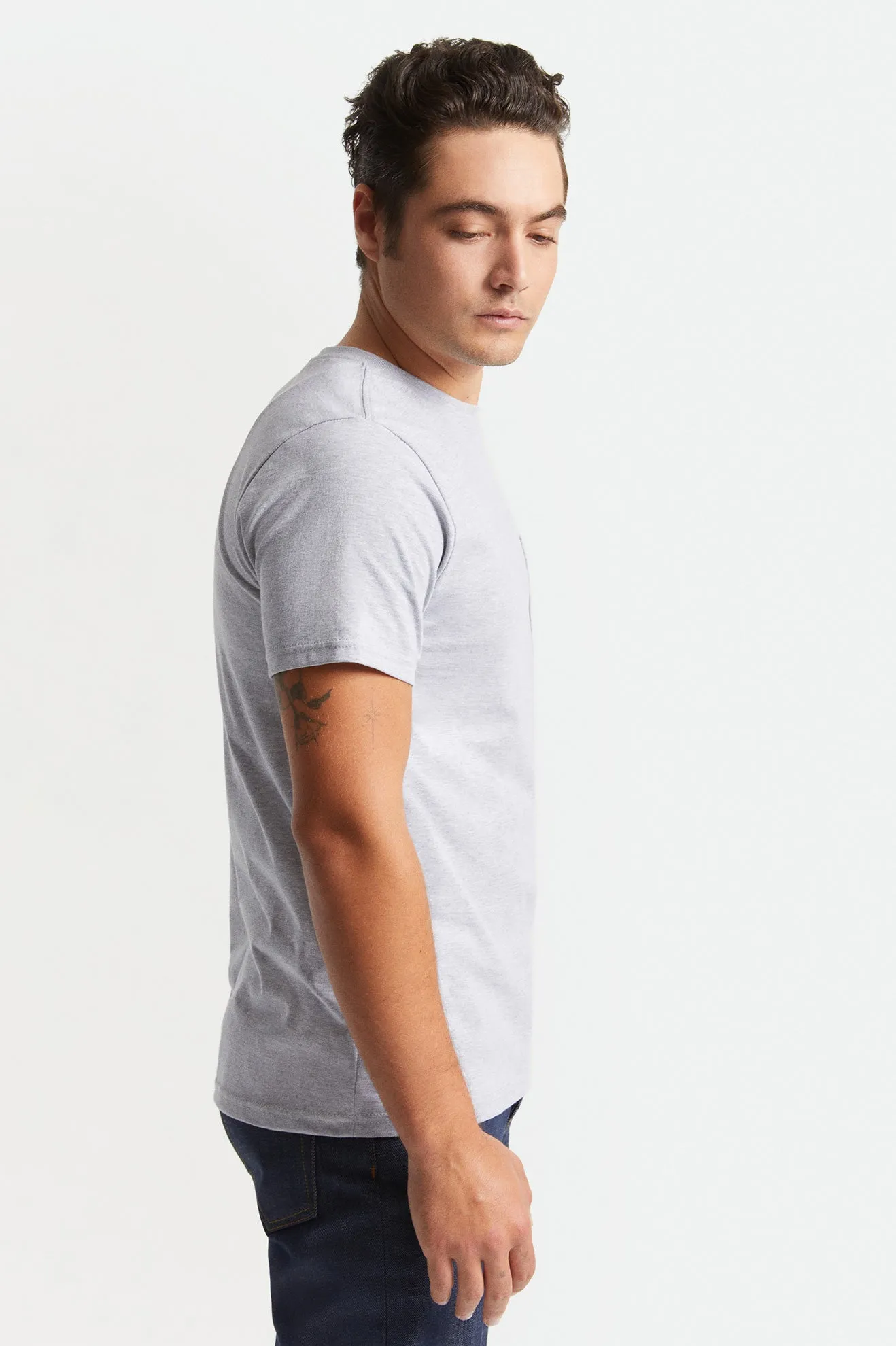 Premium Cotton S/S Pocket Tee - Heather Grey sold by Brixton product image thumbnail 4
