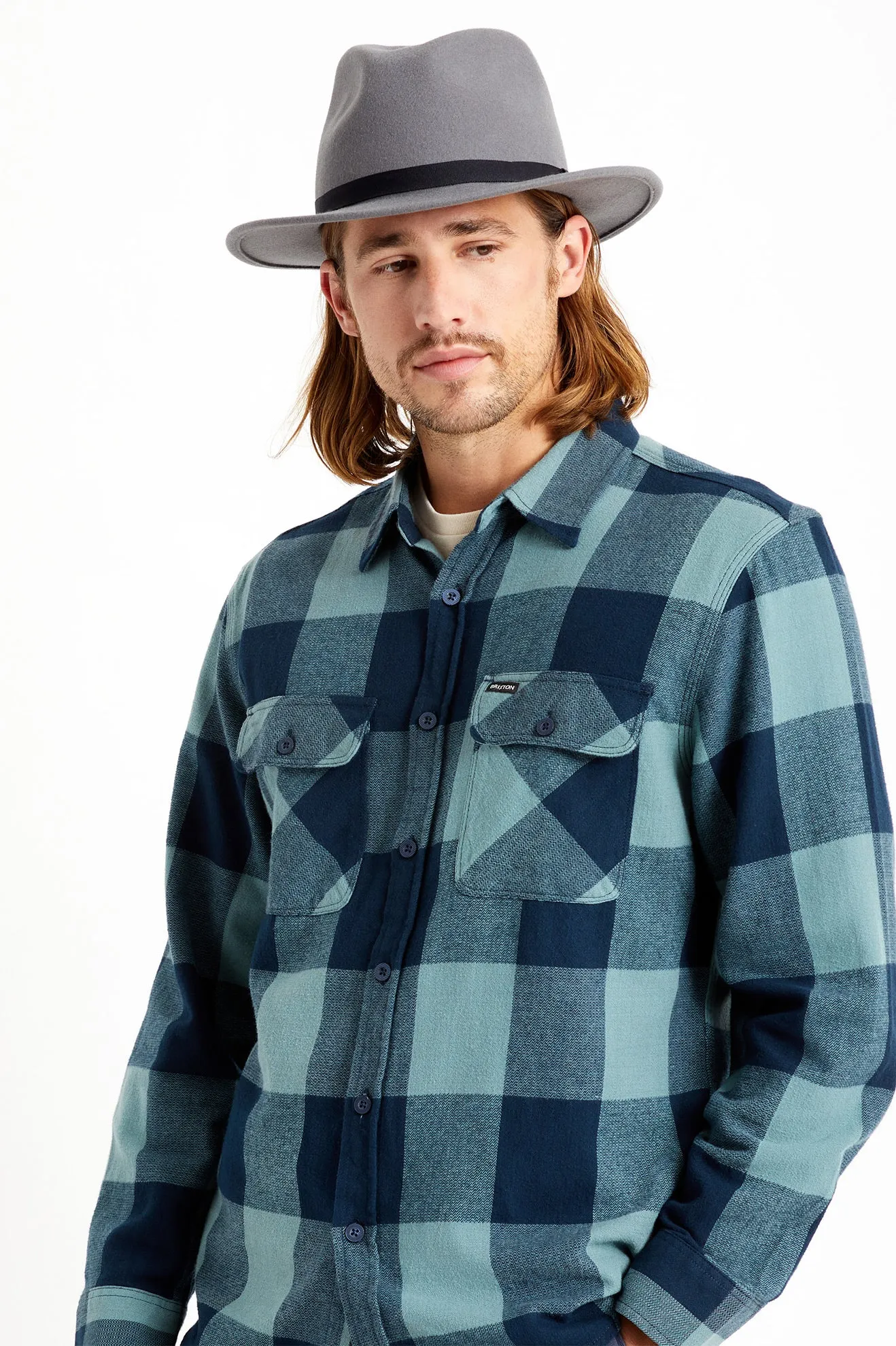 Messer Packable Fedora - Charcoal sold by Brixton product image thumbnail 3