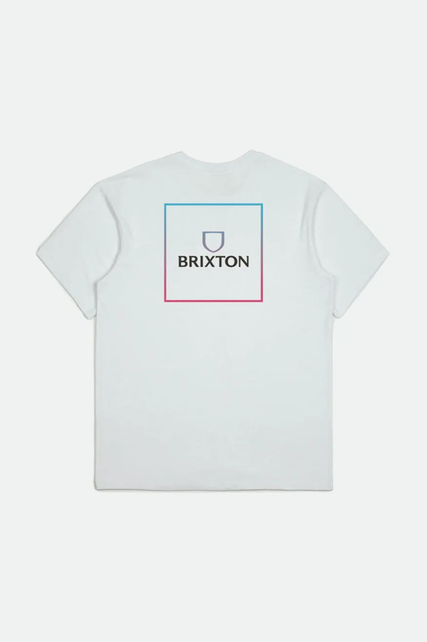 Alpha Square S/S Standard Tee - White/Light Blue/Pink sold by Brixton product image thumbnail 3