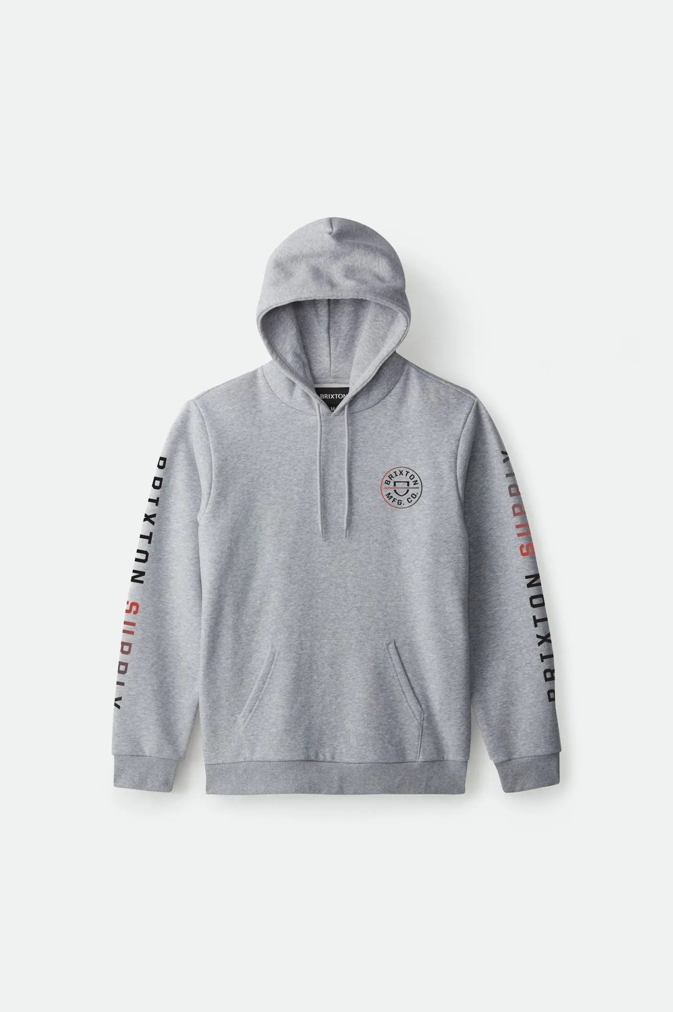 Crest Hood Fleece - Heather Grey/Apricot Jam Gradient sold by Brixton