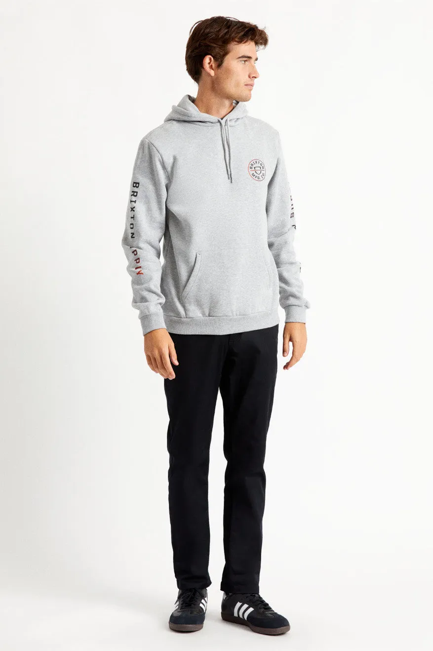 Crest Hood Fleece - Heather Grey/Apricot Jam Gradient sold by Brixton product image thumbnail 3