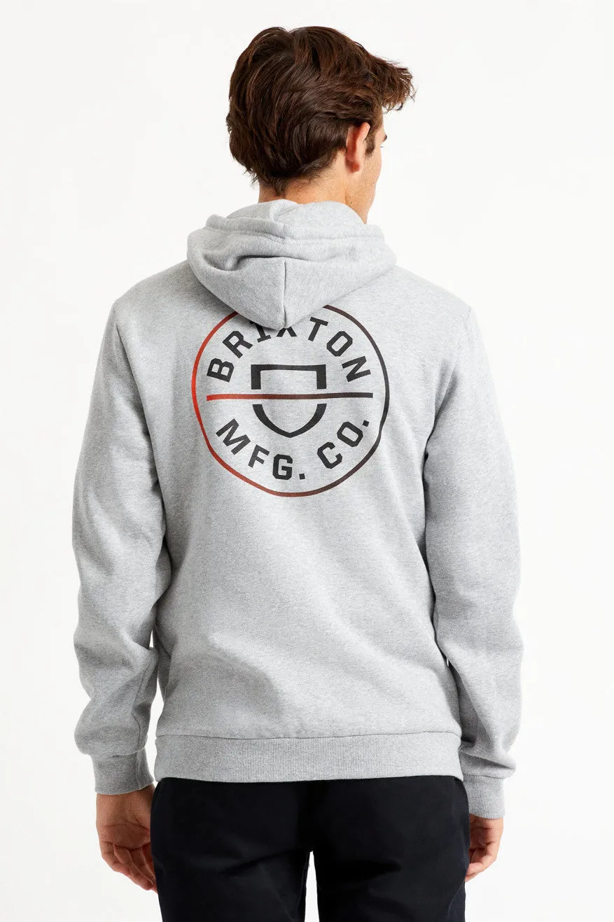 Crest Hood Fleece - Heather Grey/Apricot Jam Gradient sold by Brixton product image thumbnail 5