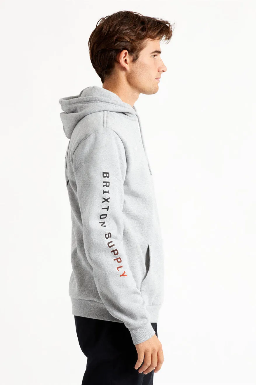 Crest Hood Fleece - Heather Grey/Apricot Jam Gradient sold by Brixton product image thumbnail 4