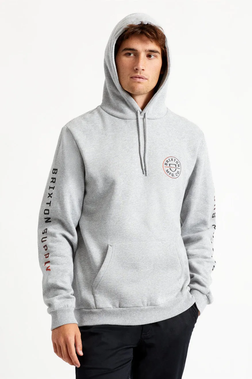 Crest Hood Fleece - Heather Grey/Apricot Jam Gradient sold by Brixton product image thumbnail 2