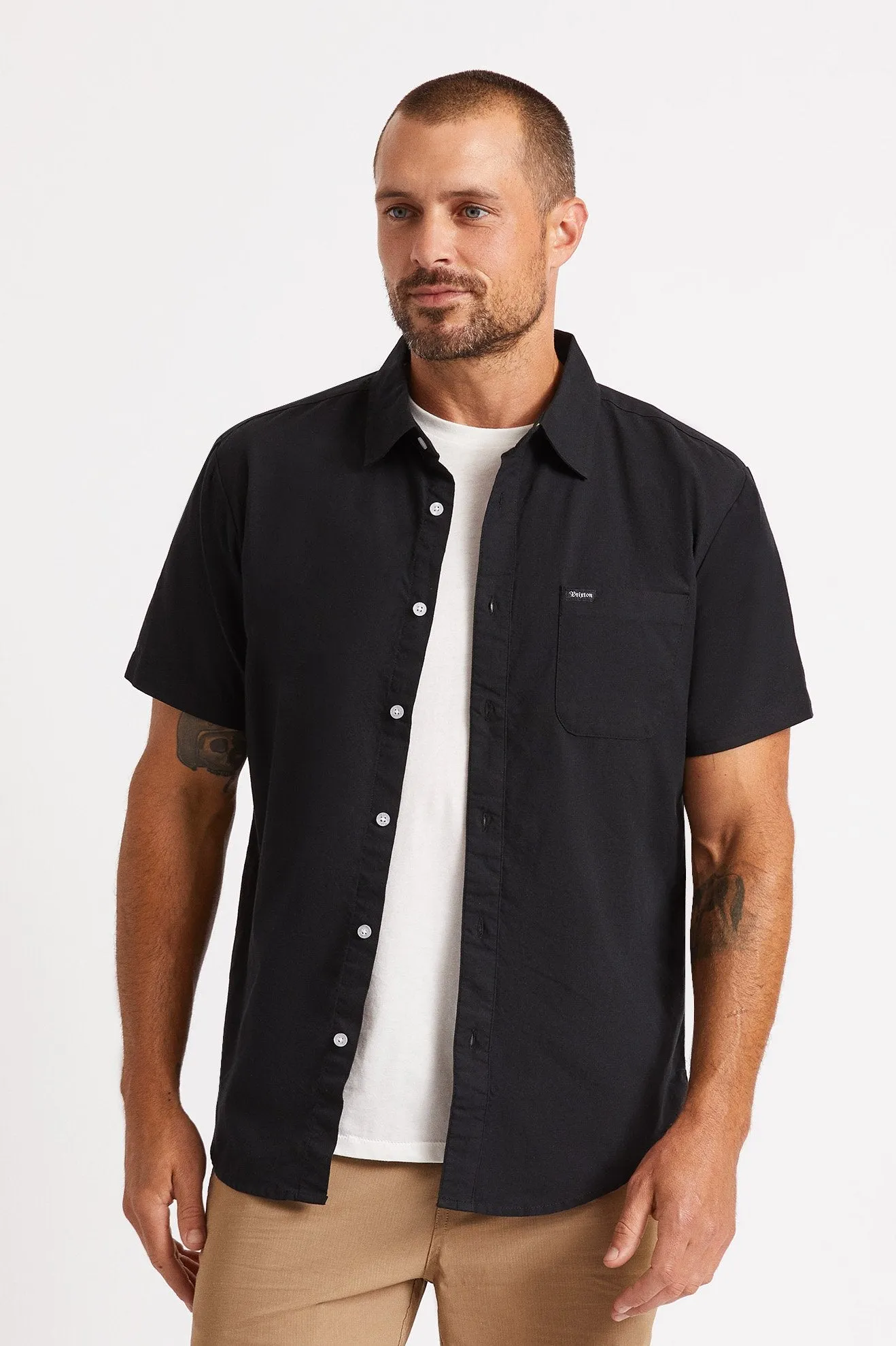 Charter Oxford S/S Woven - Black sold by Brixton product image thumbnail 4