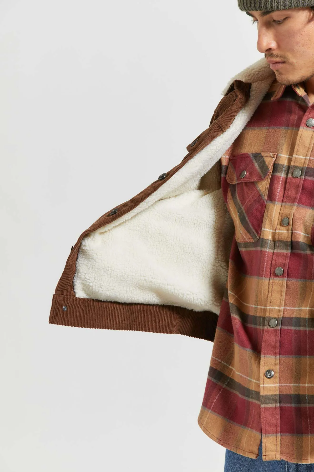 Cable Sherpa Lined Trucker Jacket - Pinecone Brown sold by Brixton product image thumbnail 3