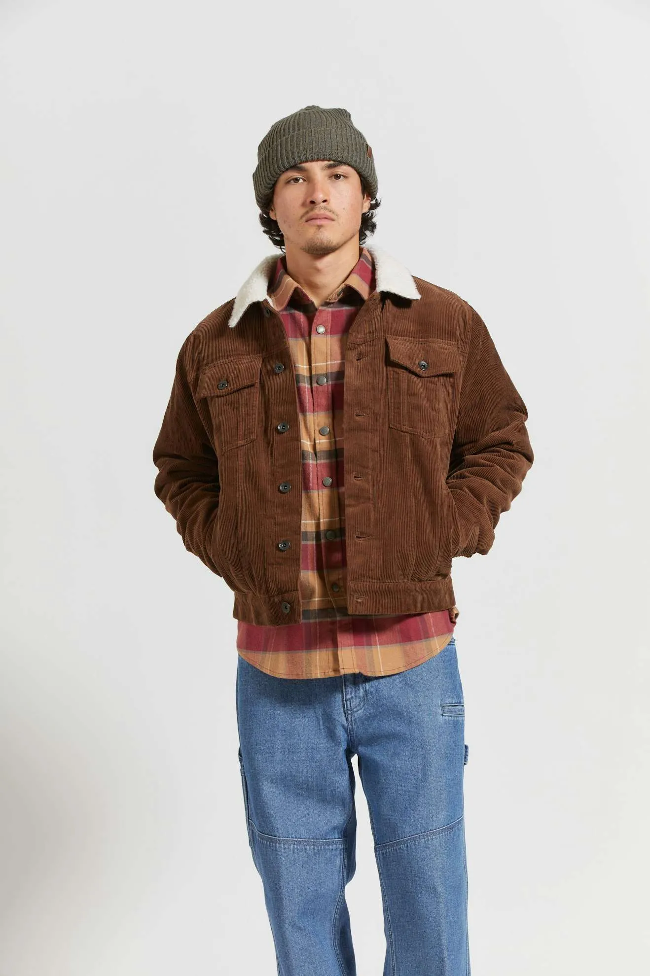 Cable Sherpa Lined Trucker Jacket - Pinecone Brown sold by Brixton product image thumbnail 2