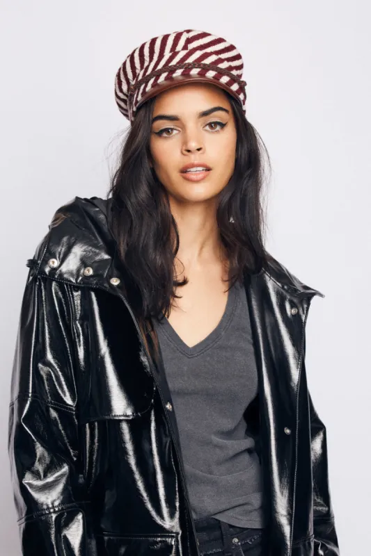 Albany Cap - Burgundy/Cream sold by Brixton