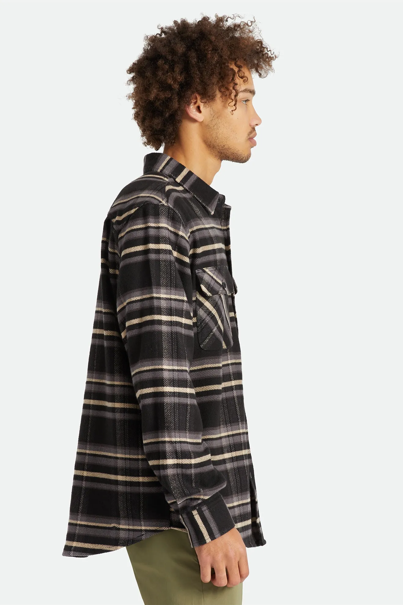 Bowery Stretch L/S Utility Flannel - Black/Charcoal Ii sold by Brixton product image thumbnail 3