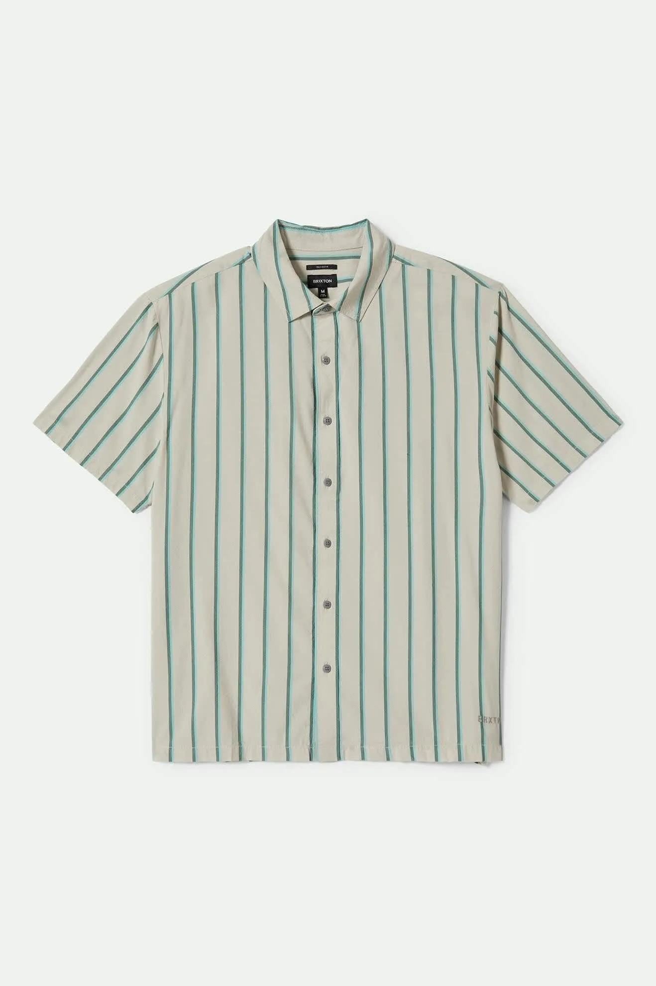 CRU Stripe Relaxed S/S Shirt - Beige/Pine Needle/Aquatic Green sold by Brixton