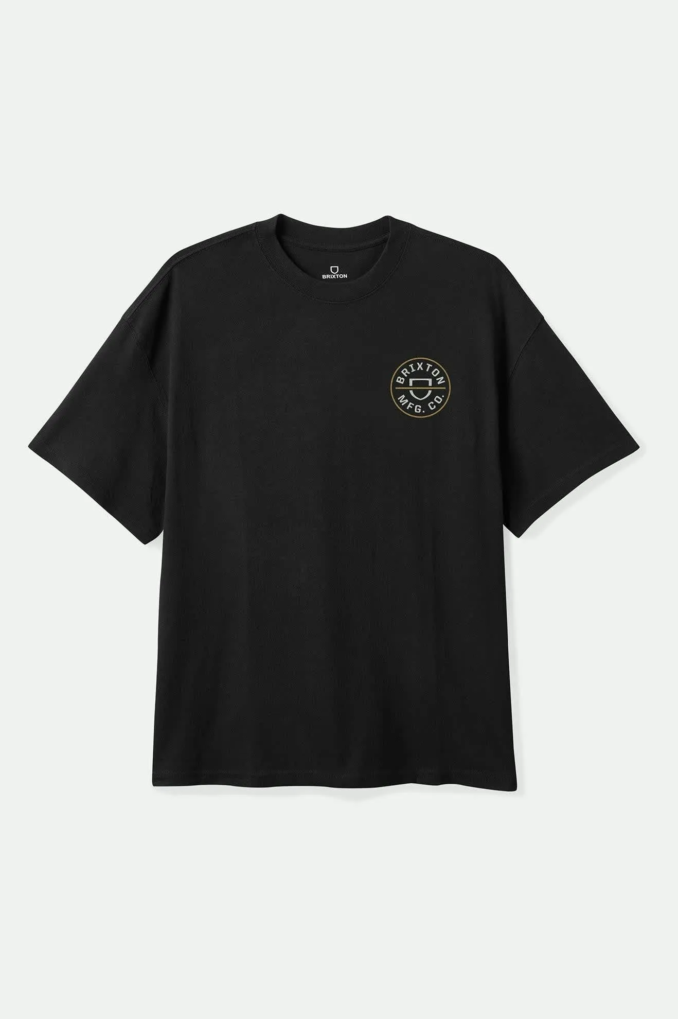 Crest II S/S Standard T-Shirt - Black/Off White/Copper sold by Brixton