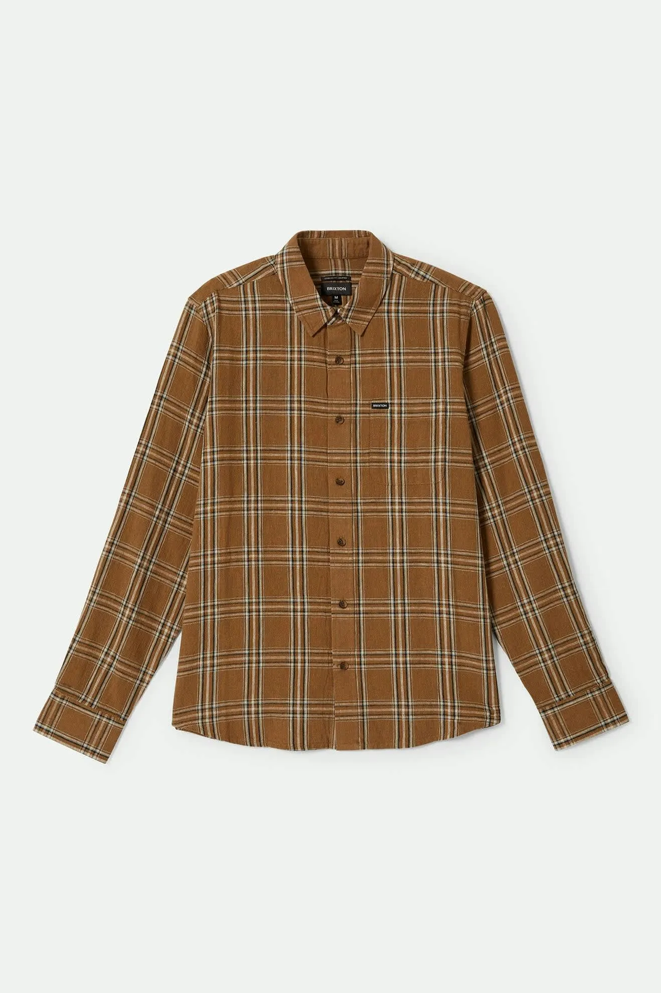 Charter Linen Blend S/S Shirt - Washed Copper/Whitecap Plaid sold by Brixton