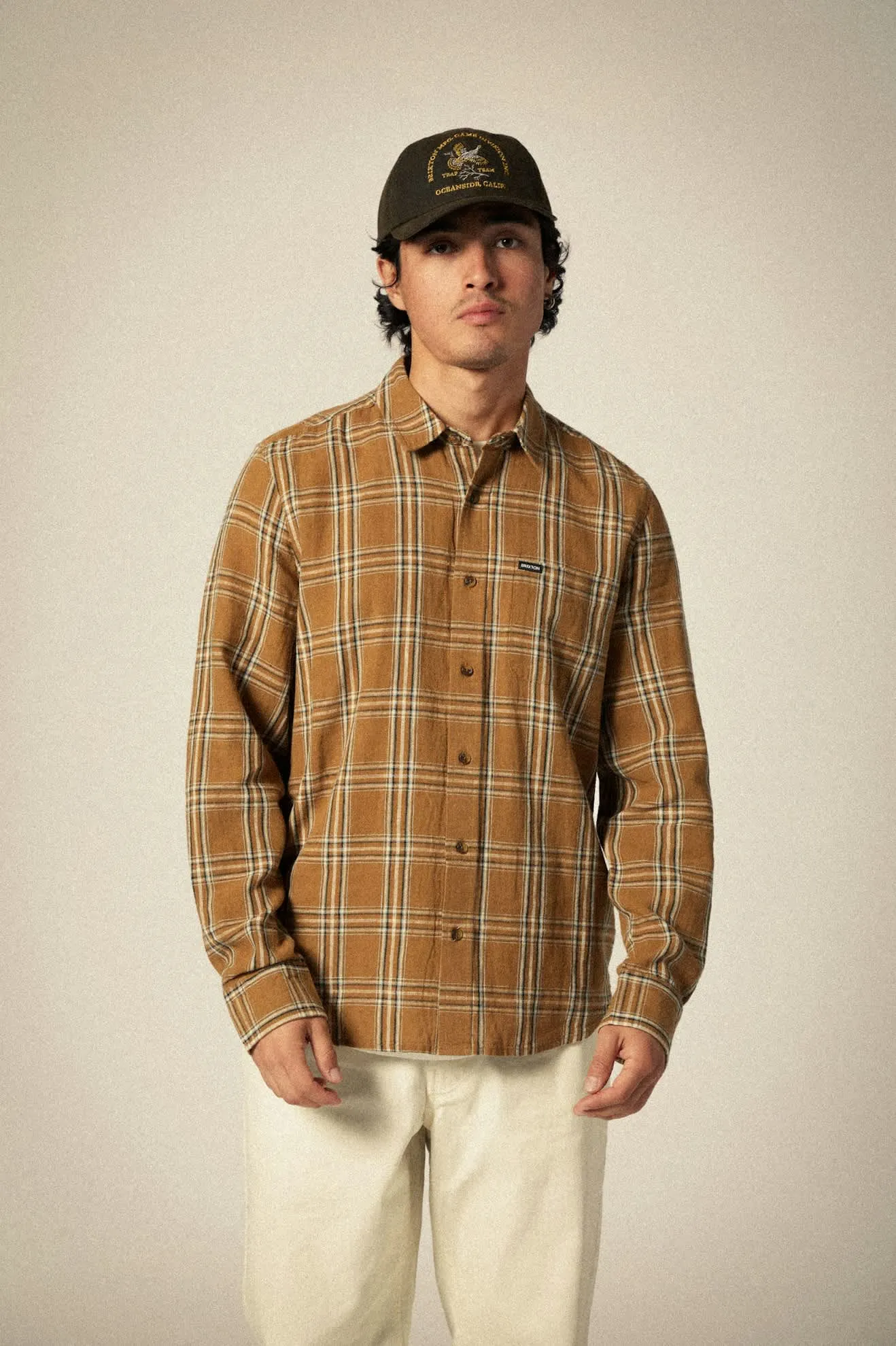 Charter Linen Blend S/S Shirt - Washed Copper/Whitecap Plaid sold by Brixton product image thumbnail 5