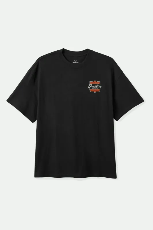 Booker S/S Standard T-Shirt - Black sold by Brixton