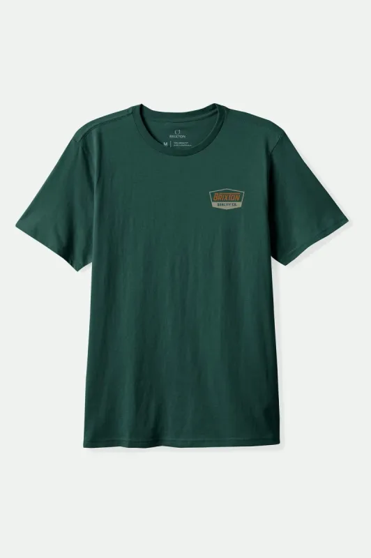 Regal S/S Standard T-Shirt - Deep Emerald/Rust/Sand sold by Brixton
