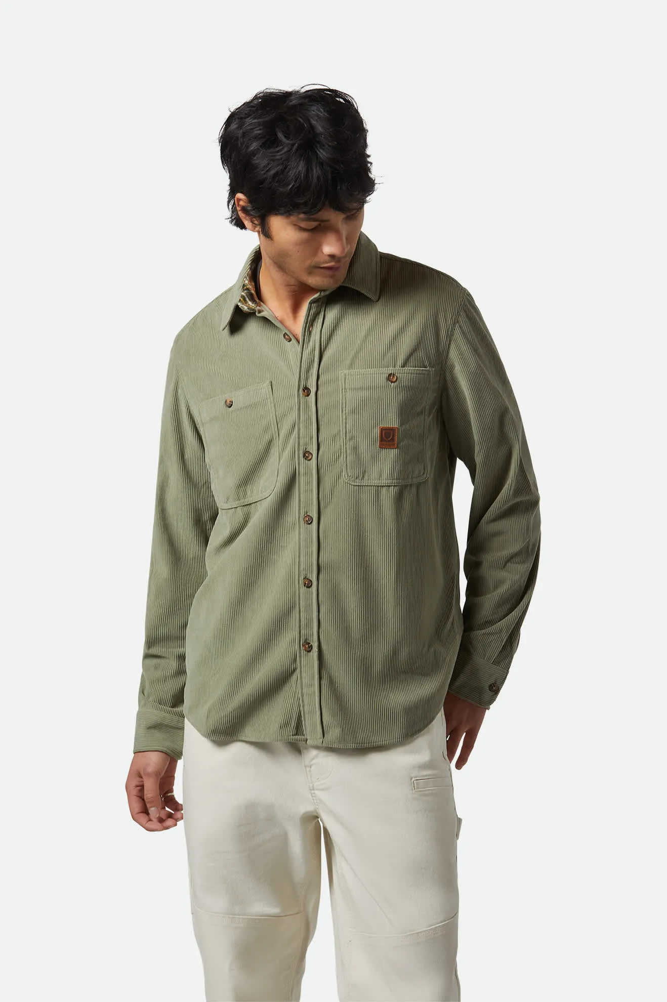 The Field Corduroy L/S Overshirt - Military Olive sold by Brixton product image thumbnail 3