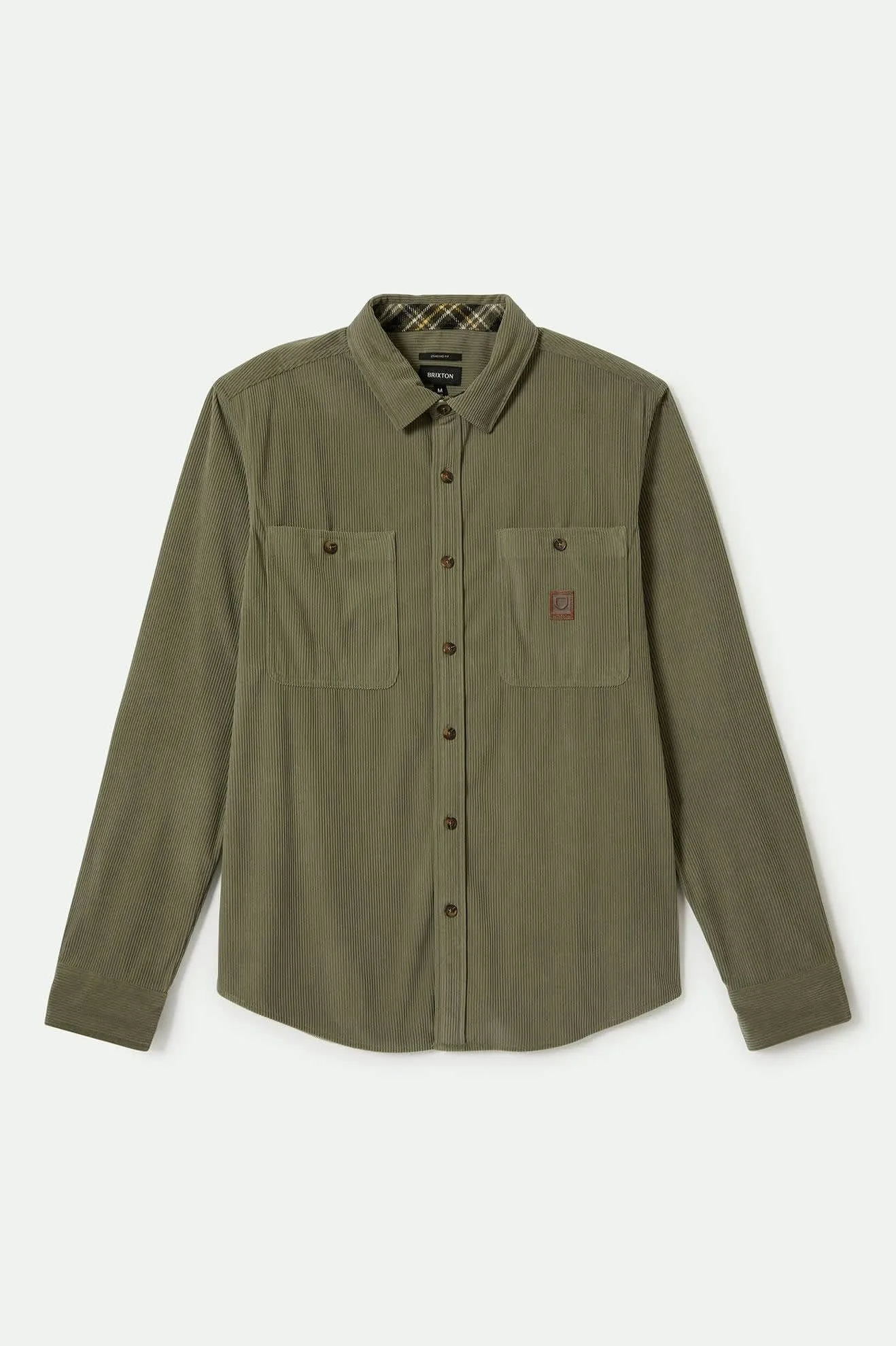 The Field Corduroy L/S Overshirt - Military Olive sold by Brixton
