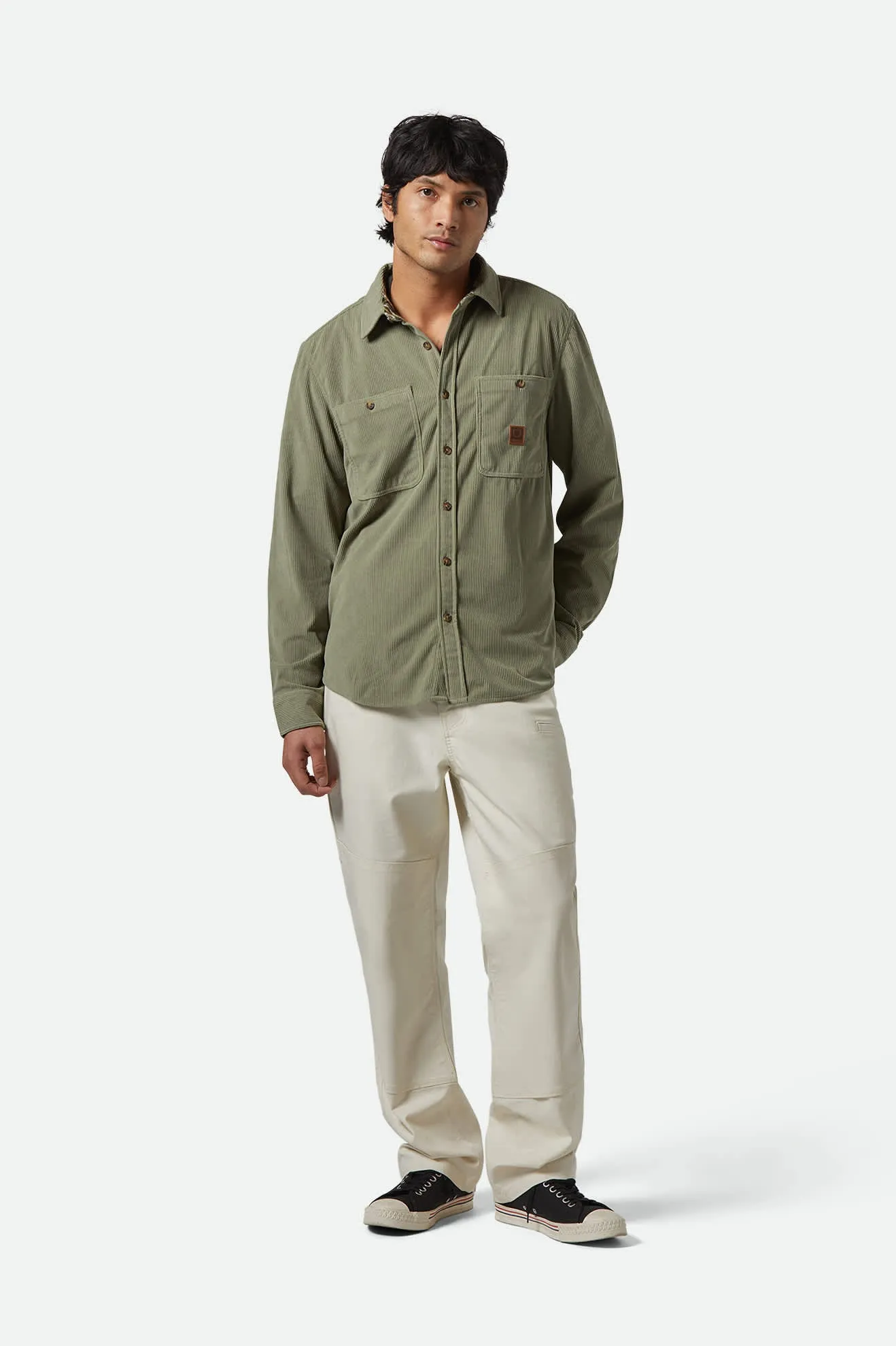 The Field Corduroy L/S Overshirt - Military Olive sold by Brixton product image thumbnail 2