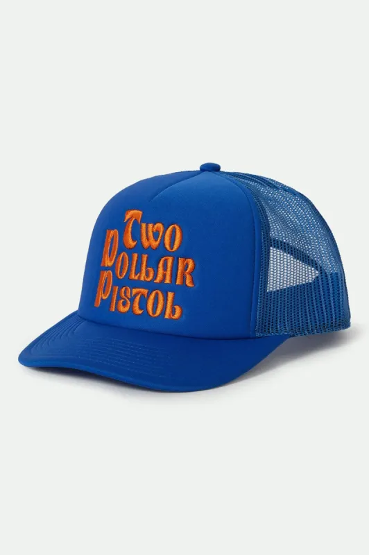 Two Dollar Pistol Netplus Trucker Hat - Electric Blue/Electric Blue sold by Brixton