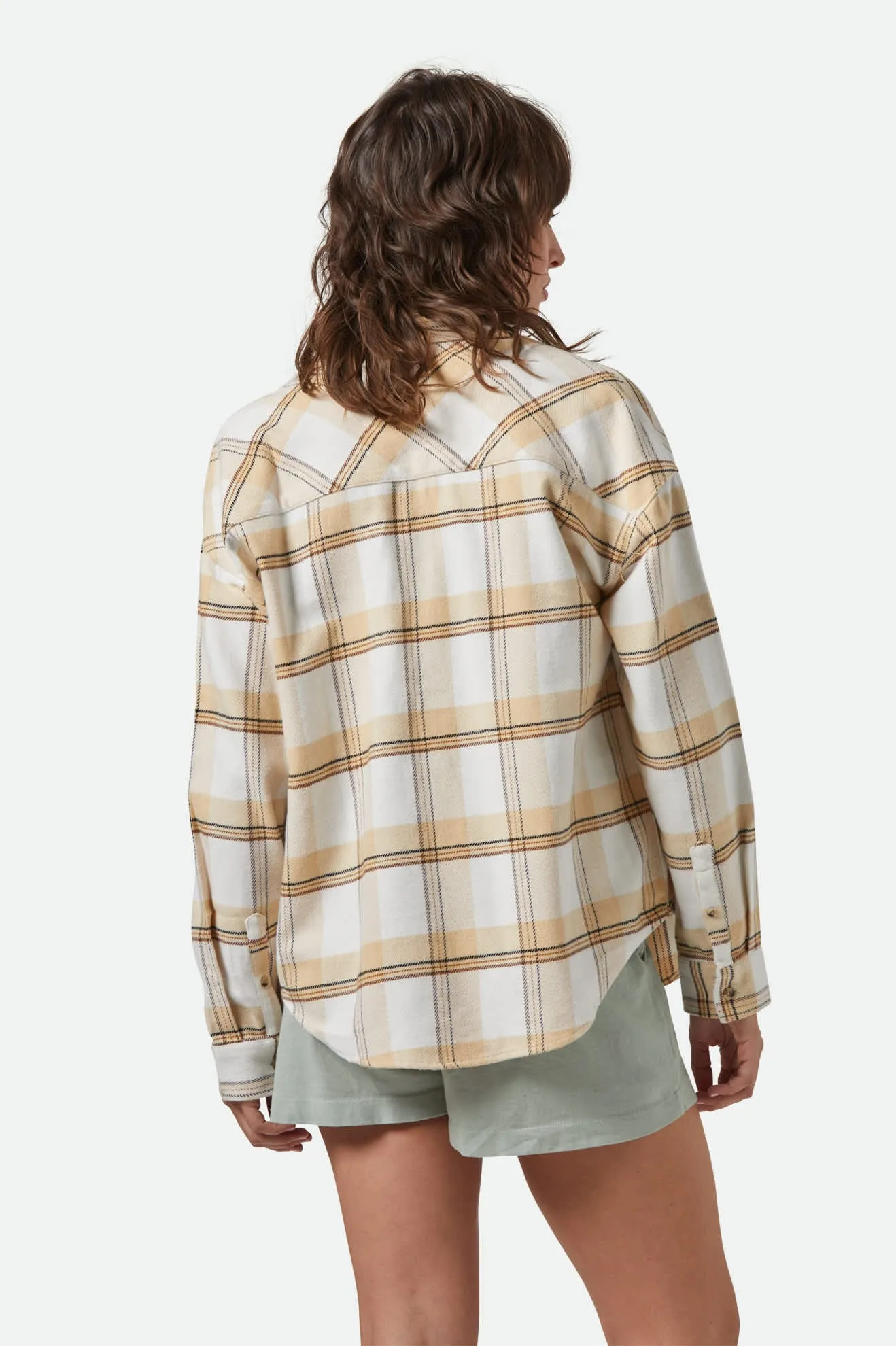 Bowery Women's Classic L/S Flannel - Off White/Semolina/Washed Copper Plaid sold by Brixton product image thumbnail 4