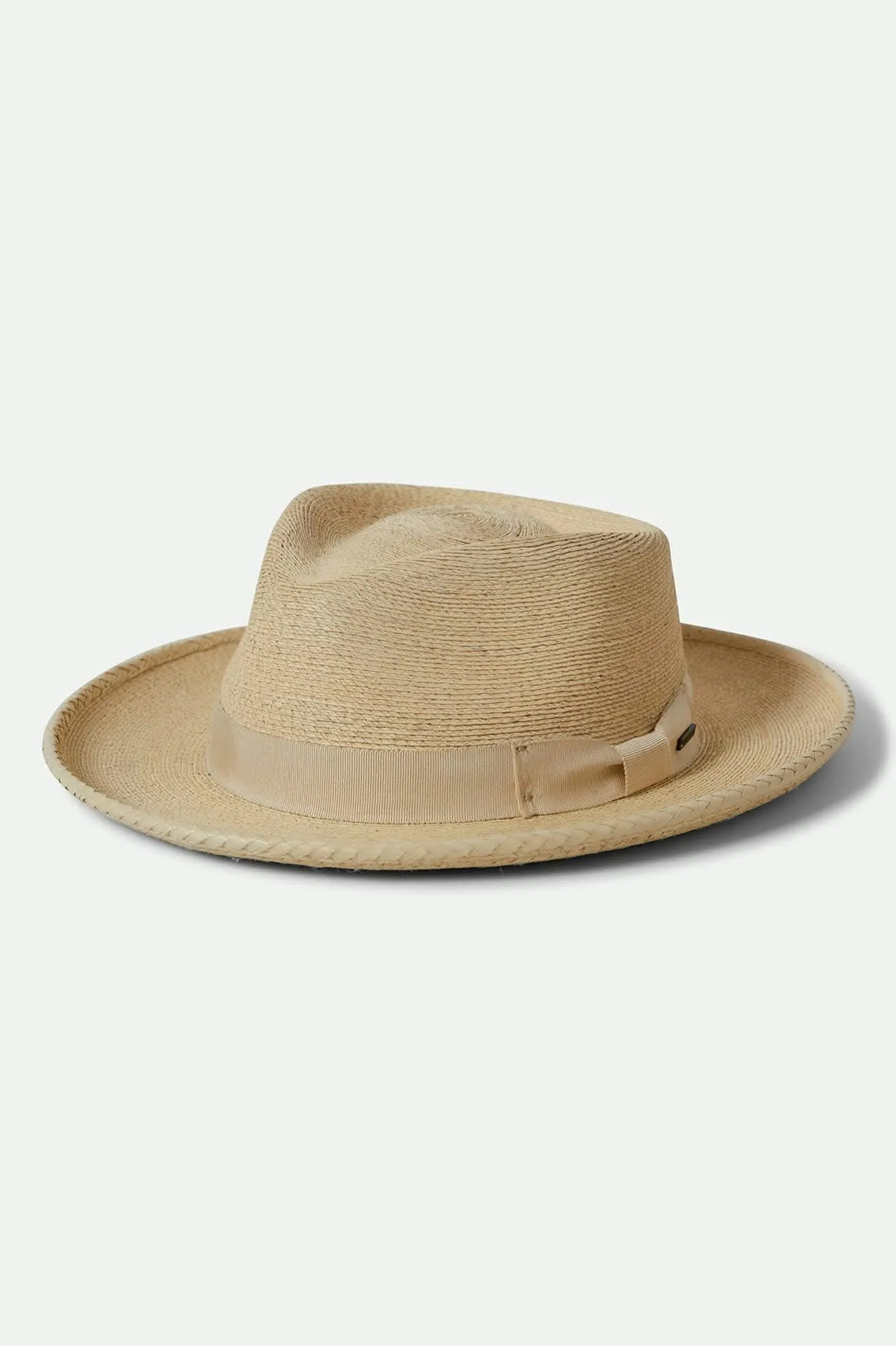 Swindle Straw Fedora - Natural/Natural sold by Brixton