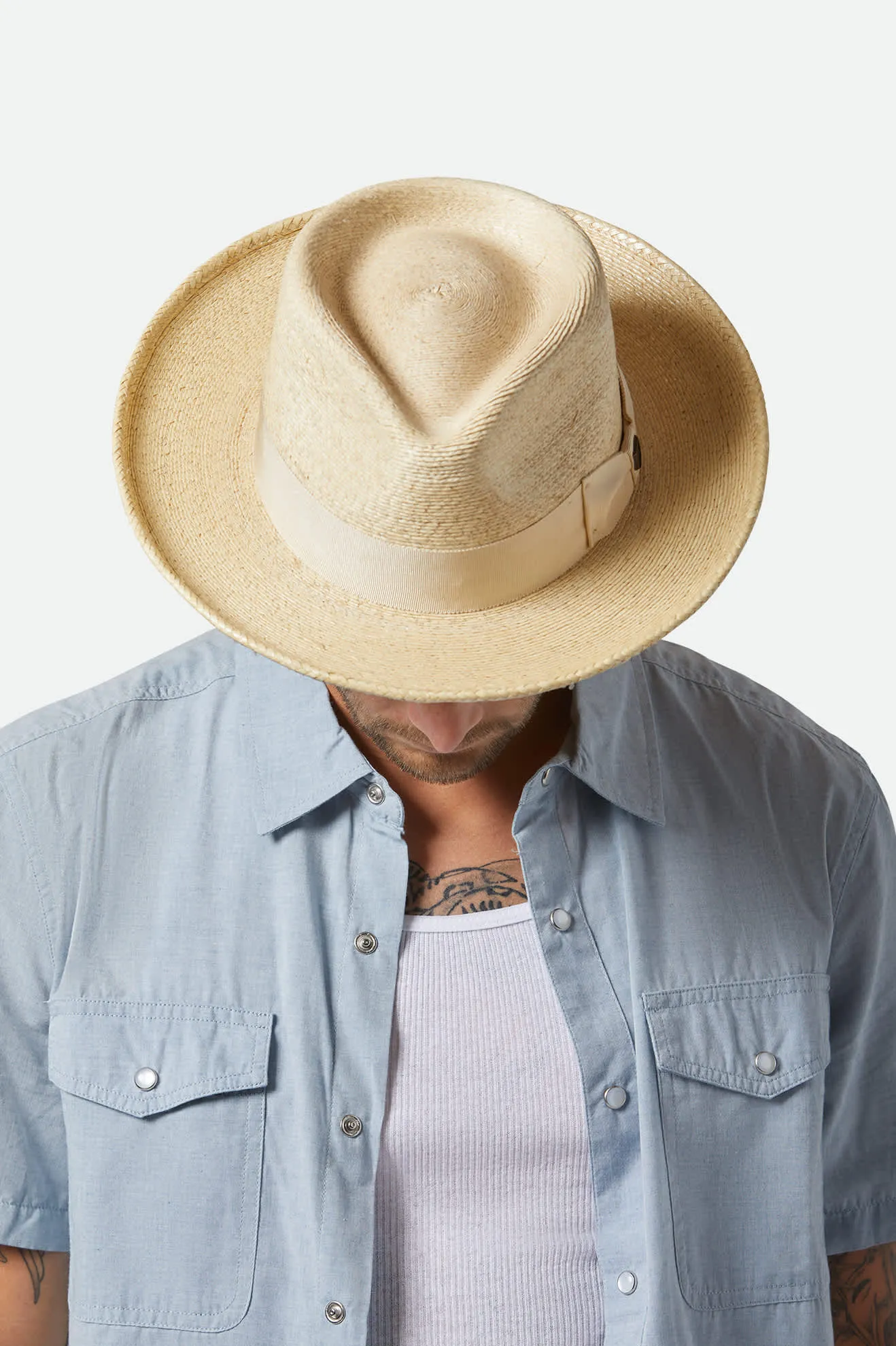 Swindle Straw Fedora - Natural/Natural sold by Brixton product image thumbnail 4