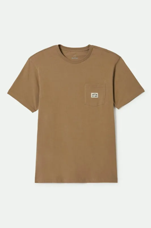 Woodburn S/S Tailored Pocket T-Shirt - Khaki sold by Brixton