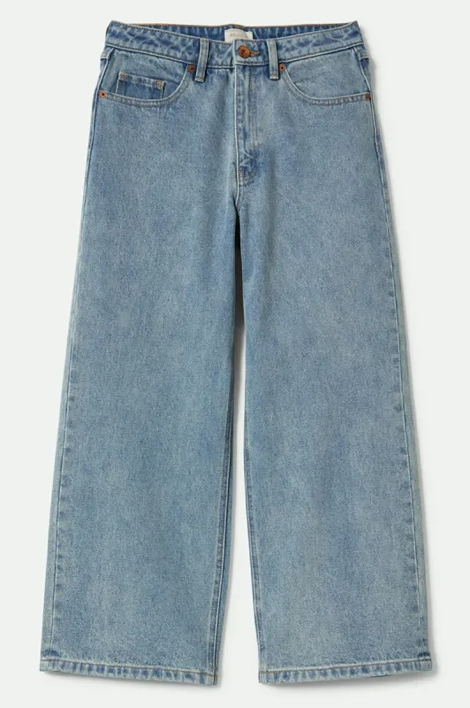 Margo Cropped 5-Pocket Pant - Light Denim sold by Brixton