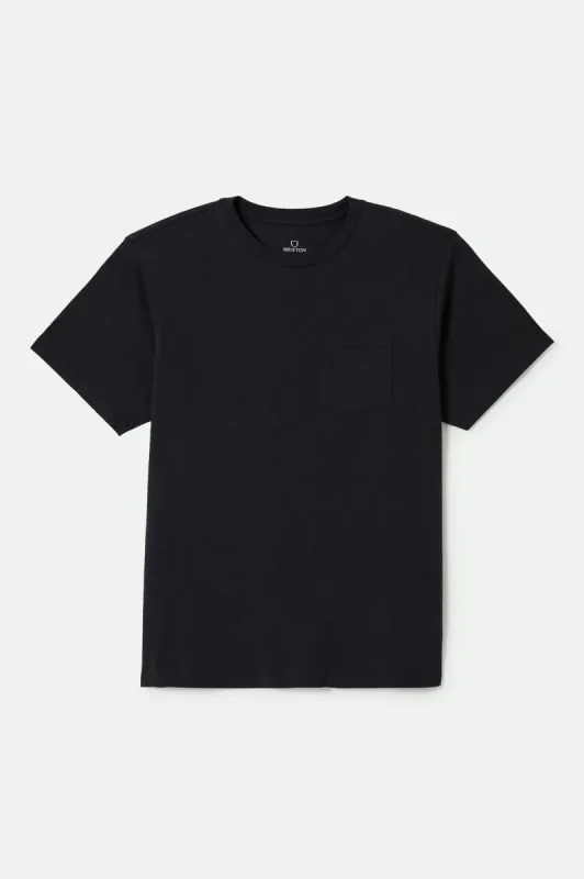 Premium Cotton S/S Pocket T-Shirt - Black sold by Brixton