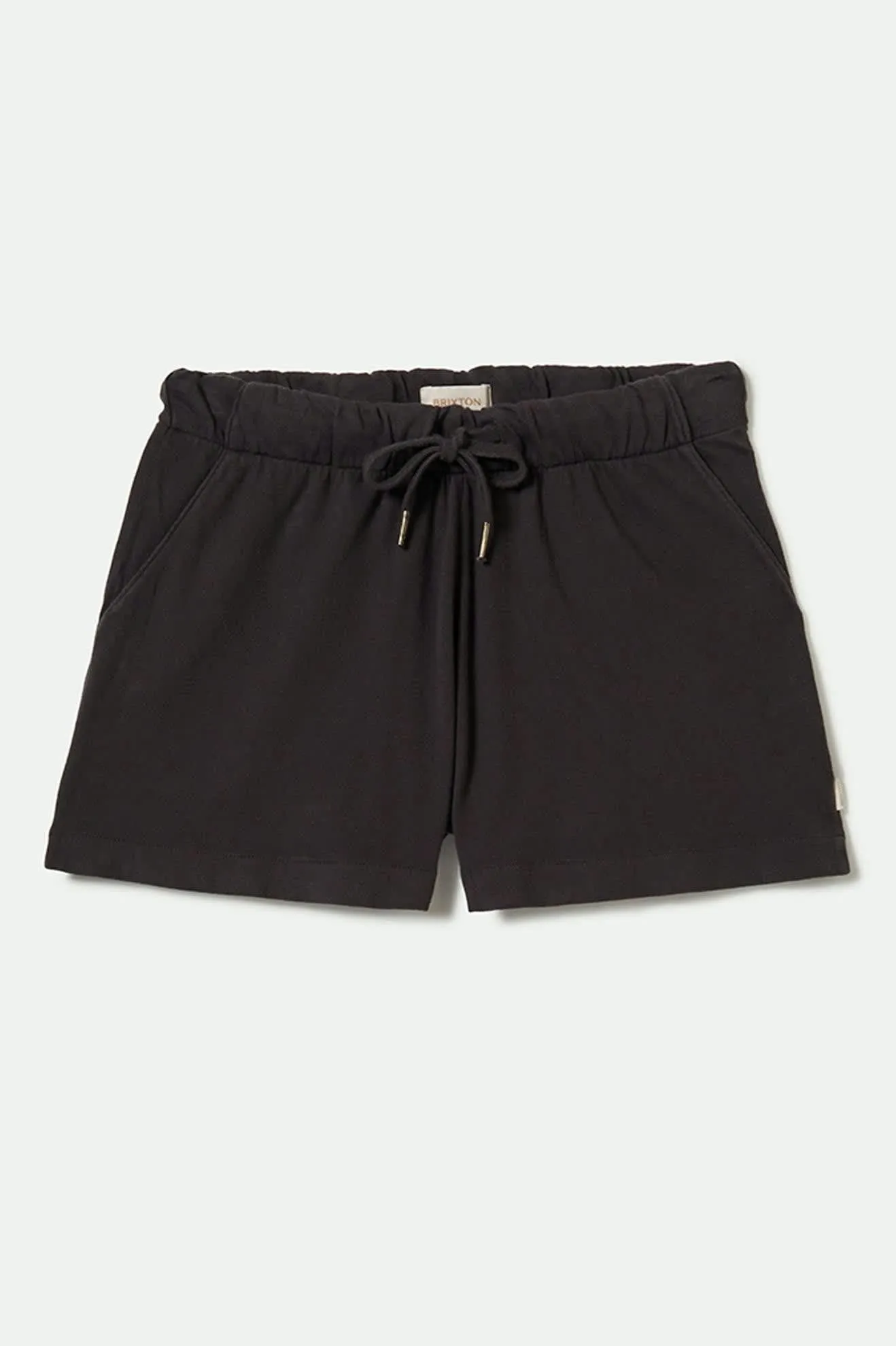 Carefree Organic Garment Dyed Lounge Short - Black sold by Brixton