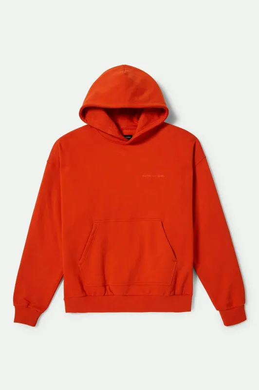 Embroidered Heavyweight Oversized Hoodie - Trail Orange sold by Brixton