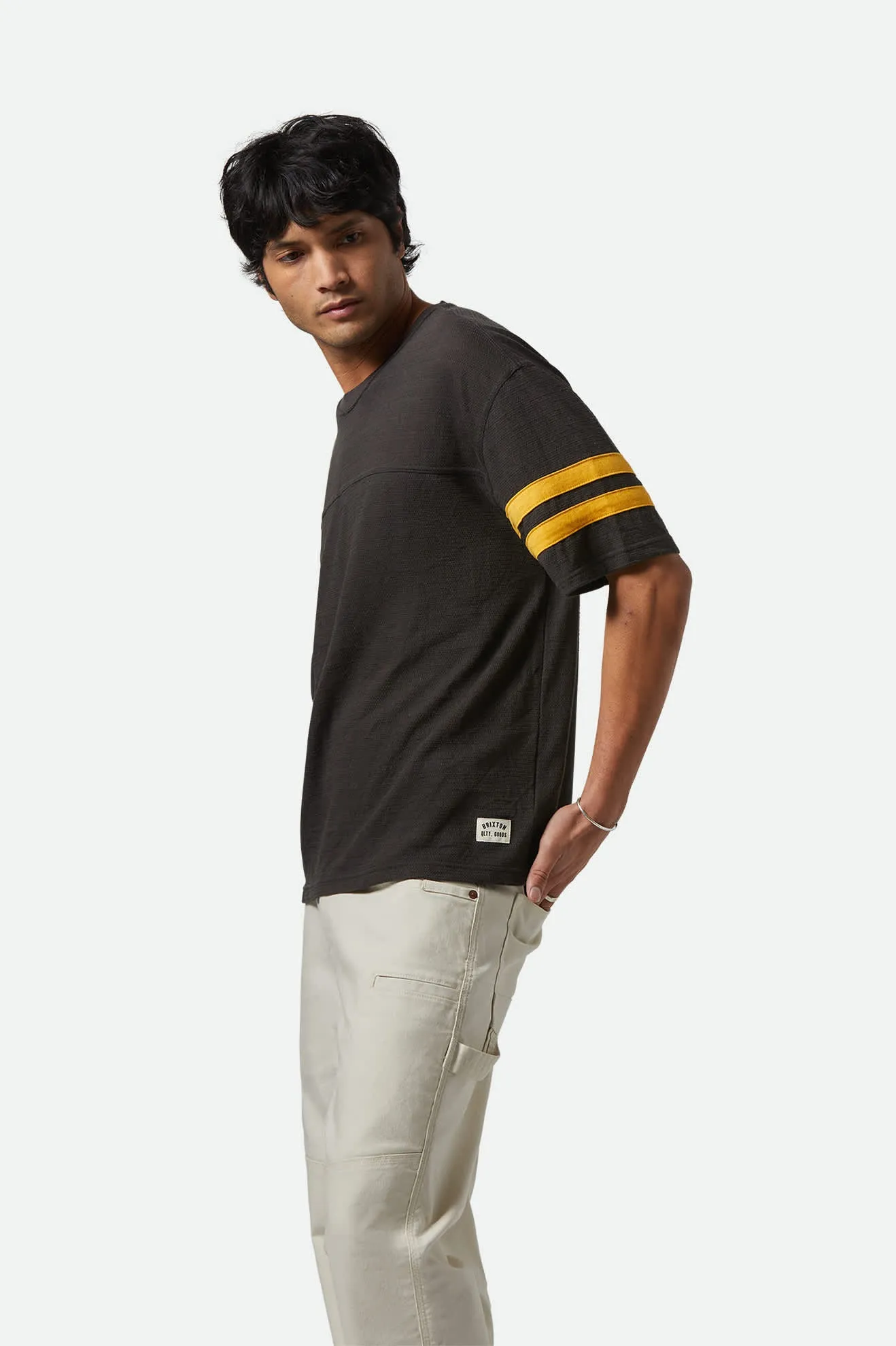 Vintage Football Mesh Jersey T-Shirt - Washed Black/Ray Flower sold by Brixton product image thumbnail 3