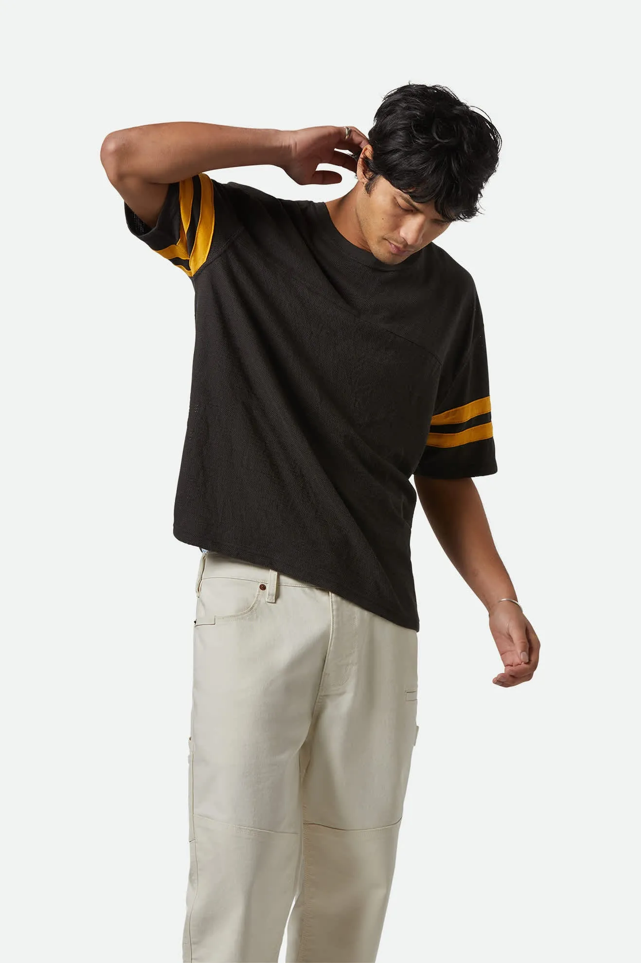 Vintage Football Mesh Jersey T-Shirt - Washed Black/Ray Flower sold by Brixton product image thumbnail 2