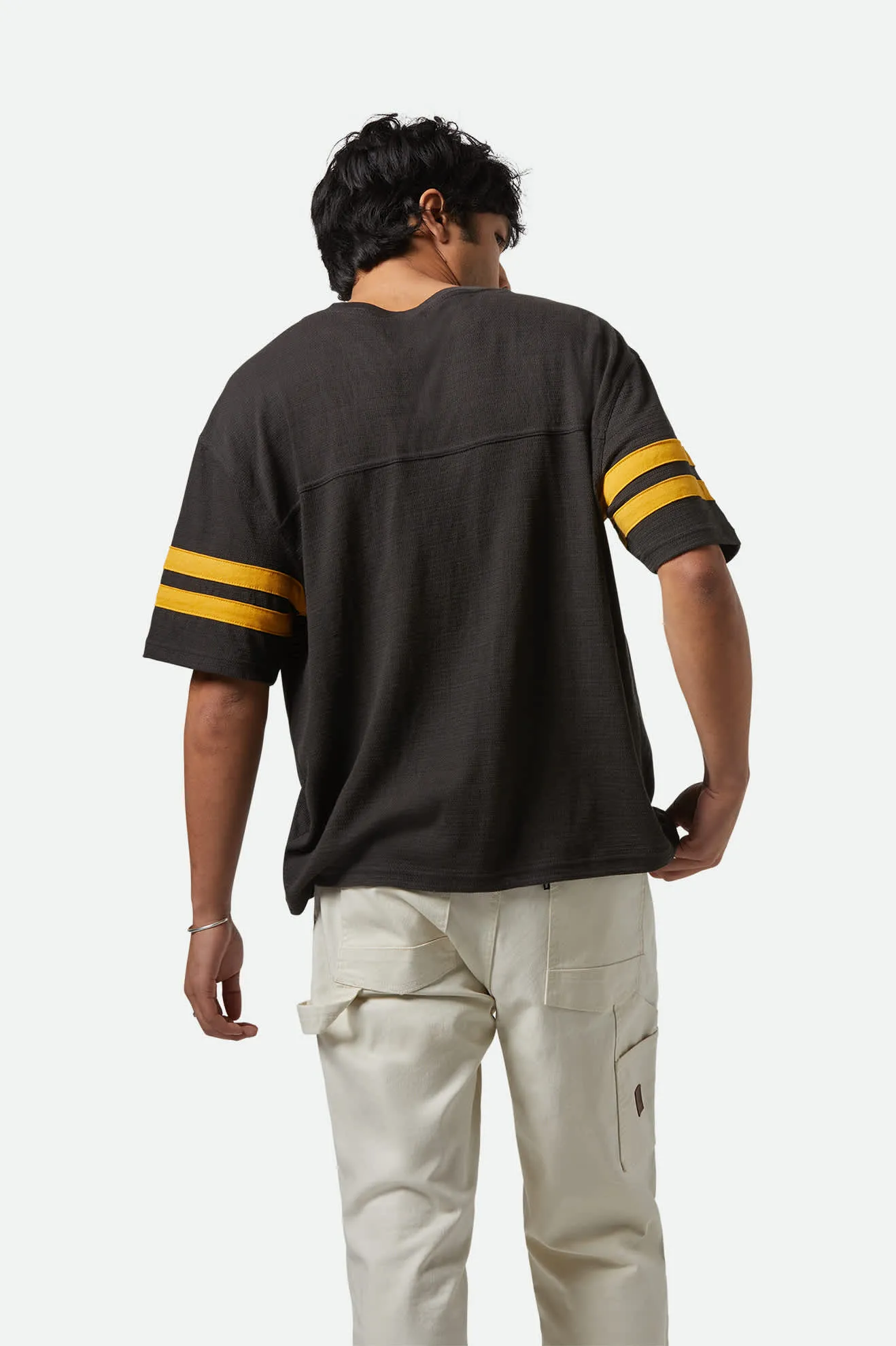 Vintage Football Mesh Jersey T-Shirt - Washed Black/Ray Flower sold by Brixton product image thumbnail 4